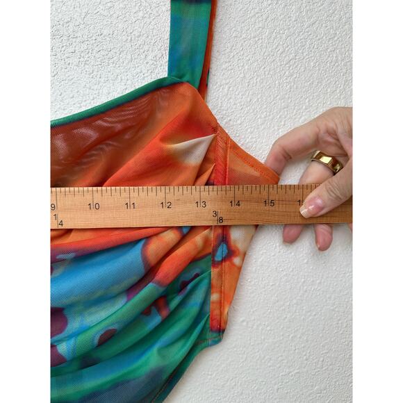 Miaou Multicolor Mesh Bandana Cowl Tank Top Women’s S - Picture 14 of 15